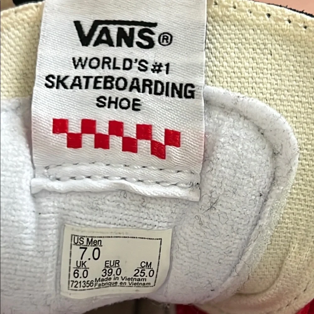 🖤NEW CUSTOM—Vans Sk-8 Camo/Leather Hi-Top Sneakers Checkered Detail—(Size 7)🖤 - Picture 4 of 9